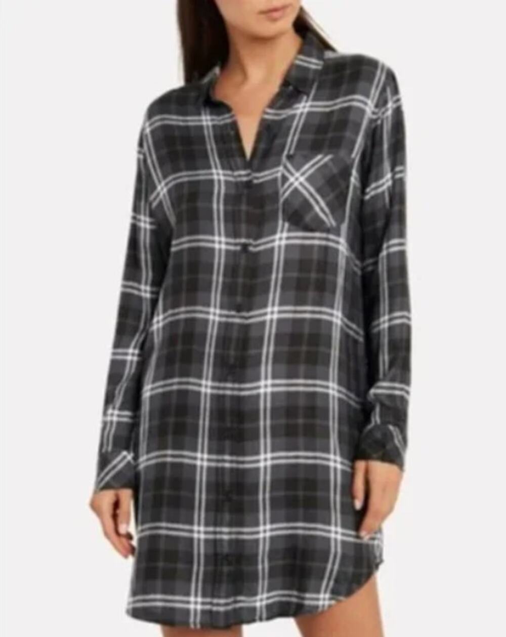 Rails Bianca Shirt Dress in Onyx Slate White - Small